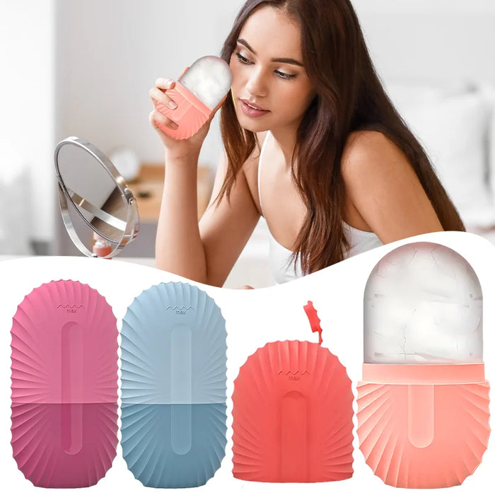 Facial Ice Cube Mold Silicone Freezing Beauty Lifting Ice Face Tool Eye Skin Educe Massager Roller Ball Skin Care Tools