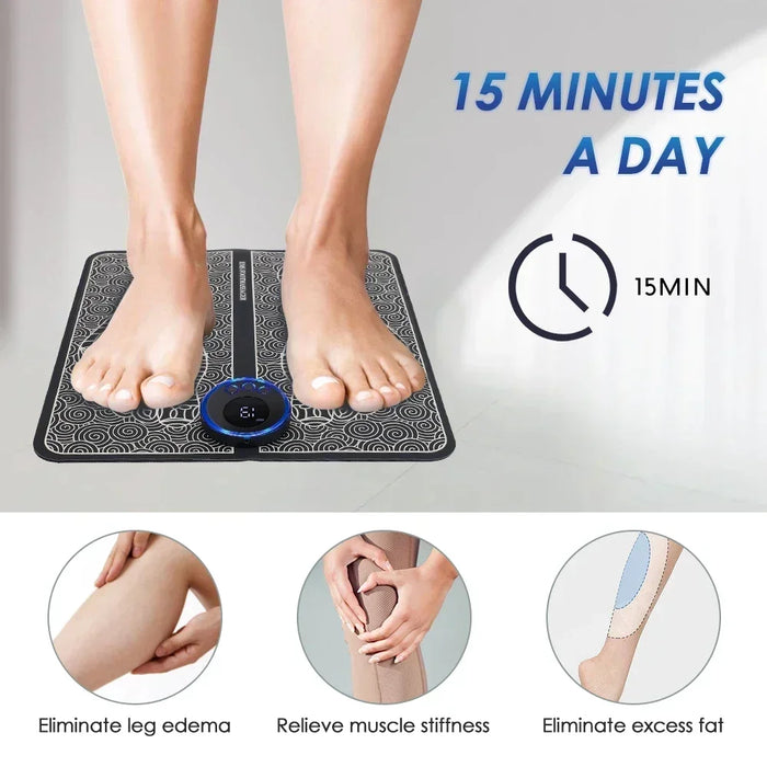 Home Electric Foot Massager for Pain Relief Blood Circulation EMS Acupoints Stimulation Foot Massage Mat Foot Muscle Relaxation