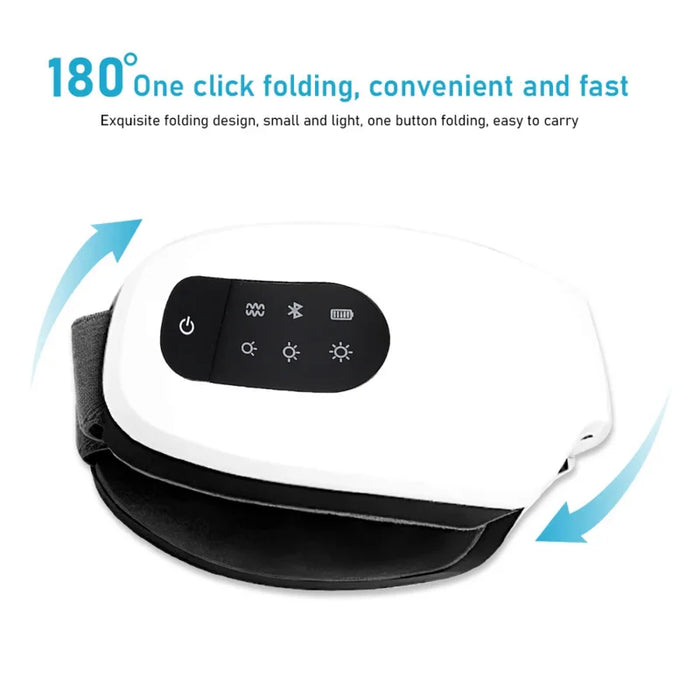 Updated Smart Eye Massager Hot Compress Bluetooth Music Heating Fatigue Relief Foldable USB Charging Eye Care