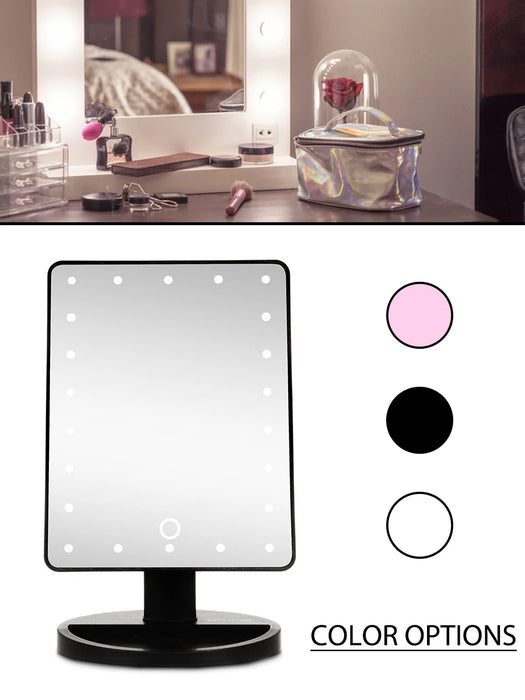 1pc-LED desktop night light makeup mirror desktop 360 degree rotating storage touch sensitive makeup mirror