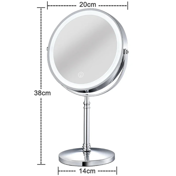 Makeup Mirror With Light Lamp 10x Magnifying Desktop Vanity Mirror Backlit Adjustable Light Standing Cosmetic Mirror