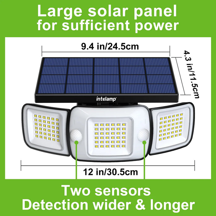 Solar Lights Outdoor with 3 Modes Motion Sensor Super Bright Wall Lamp IP65 Waterproof Street Light for Garden Yard Path Garage