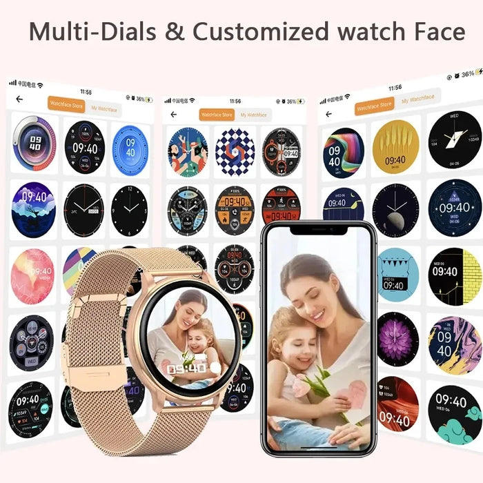 Bluetooth Call Smart Watch Women Custom Dial Steel Watches Men Sports Fitness Tracker Heart Rate Smartwatch For Android IOS Y33