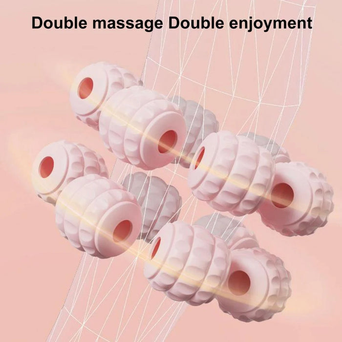 Muscle Roller Trigger Point Massage Roller Stick for Legs, Arms, Tennis Elbow, 15 Wheel Cellulite Roller for Deep Tissue Relieve