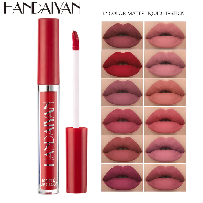 HANDAIYAN Lip Mud Lazy Man Color Mouth Red Lip Glaze Authentic Matte Lip Color Not Easy To Stain Cup Cross  Wholesale