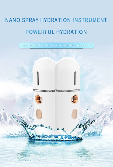 Mini Portable Humidifier Nano Mister Facial Steamer Device Beauty Spray Hydrating Apparatus Cold Spray Apparatus Rechargeable