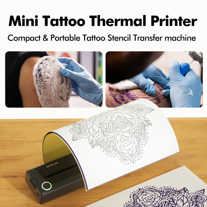 8018T Wireless Tattoo Transfer Stencil Printer Tattoo Transfer Thermal Copier Machine Compatible with Smartphone & PC