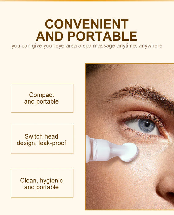 Eye Bags Dark Circles Eye Cream Caffeine Fine Lines Roller Ball Massager Under Eye Wrinkle Removal Creams Lift Skin Care AUQUEST