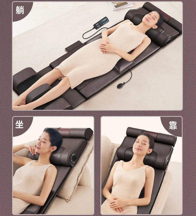 Bluetooth Music Electric Massage Mattress Vibrating Kneading Infrared Heating Cushion For Neck Back Foot Body Relax Pain Relief