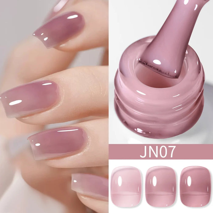 BORN PRETTY Jelly Nude Gel Nail Polish 10ml Light Pink Peach Translucent Color UV Light Cure Gel Varnish Nail Art DIY at Home