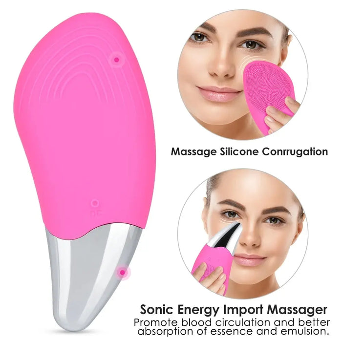 Hailicare Electric Facial Cleansing Brush Massager Waterproof Silicone Sonic Face Massage Cleaner Deep Pore Face Cleansing Brush