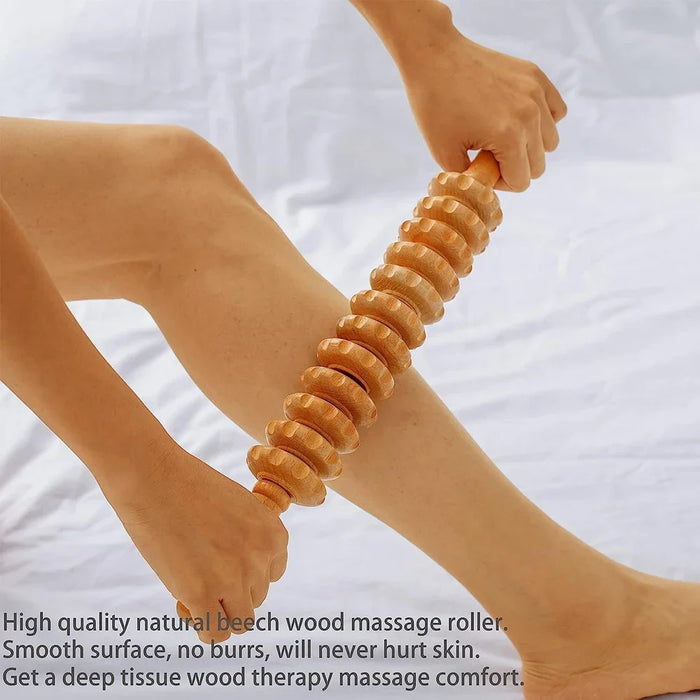 1Pcs Wood Therapy Massage Tools, Massage Roller Relax Muscles, Relieve Soreness & Lymphatic Drainage, Body Sculpting