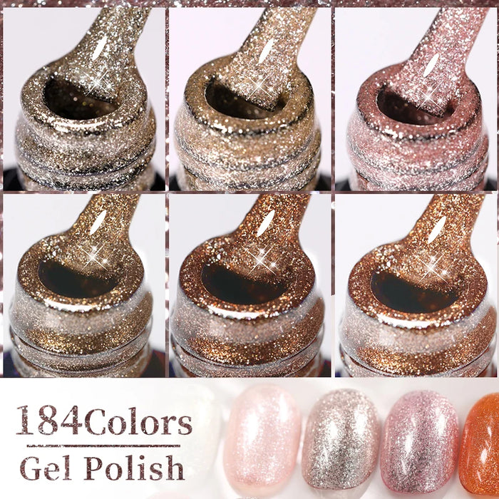 LILYCUTE 12/10PCS Gel Nail Polish Set Spring Summer Nude Glitter Color Semi Permanent Soak Off Manicure Nail Art UV Gel Varnish