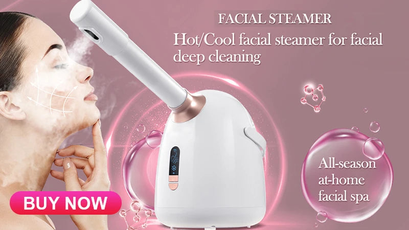 SPA Face Steamer Nano Mist Sprayer Facial Steamer Cold & Hot Nebulizer Facial Sauna Humidifier For Pores Cleansing Moisturizing