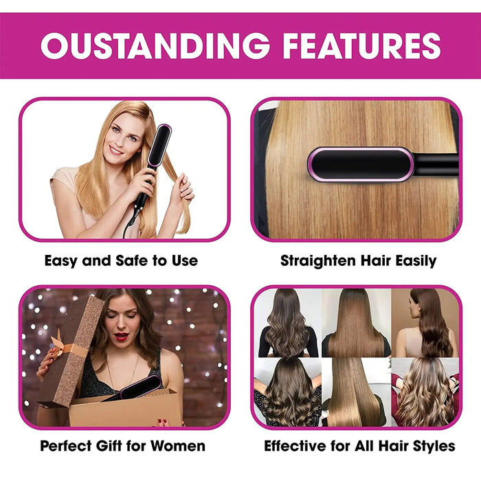 New Hair Straightener Professional Quick Heated Electric Hot Comb Hair Mini Comb Personal Care Multifunctional Hairstyle Brush