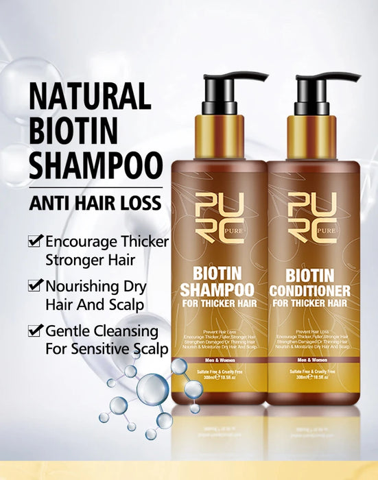 Biotin Fast Hair Growth Oil Shampoo Conditioner Set Anti Hair Loss Treatment for Men Women Regrowth Beauty Health Gift PURC