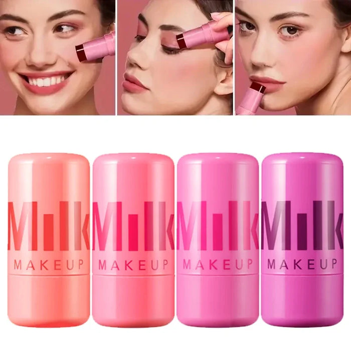 Original Milk Blush Stick Lasting Brightens Facial Cheek Stick 3-in-1 Moisturizing Flash Lip Gloss Makeup Lip Gloss Face Rouge