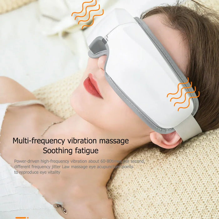 Eye Massager 4D Smart Airbag Vibration Eye Care Instrument Hot Compress Bluetooth Eye Massage Glasses Fatigue Pouch & Wrinkle