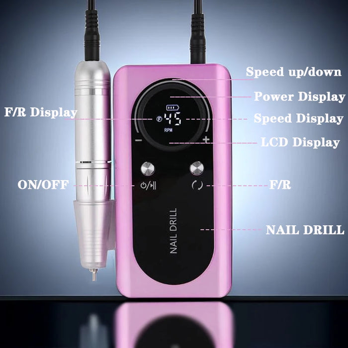 45000RPM Rechargeable Electric Nail Drill Machine With USB Connector Nail Polish Remover Drill Set Manicure Sander Low Noise