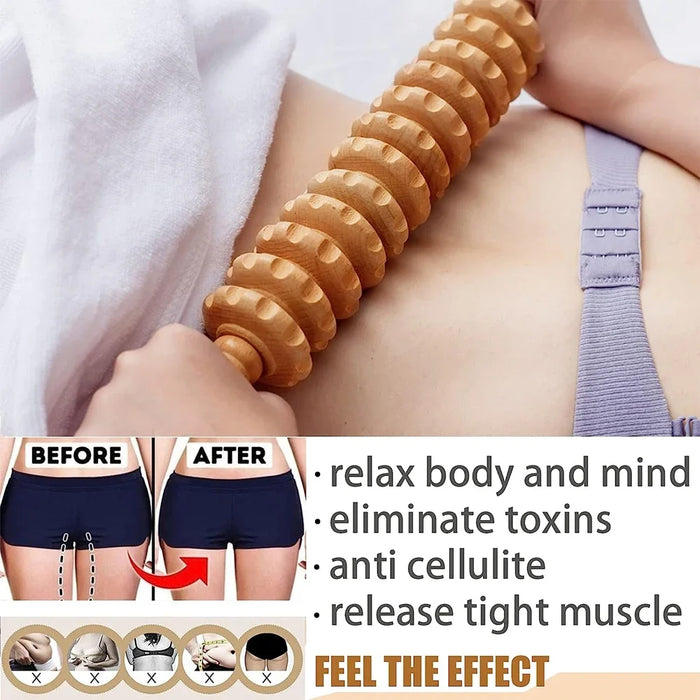 1Pcs Wood Therapy Massage Tools, Massage Roller Relax Muscles, Relieve Soreness & Lymphatic Drainage, Body Sculpting