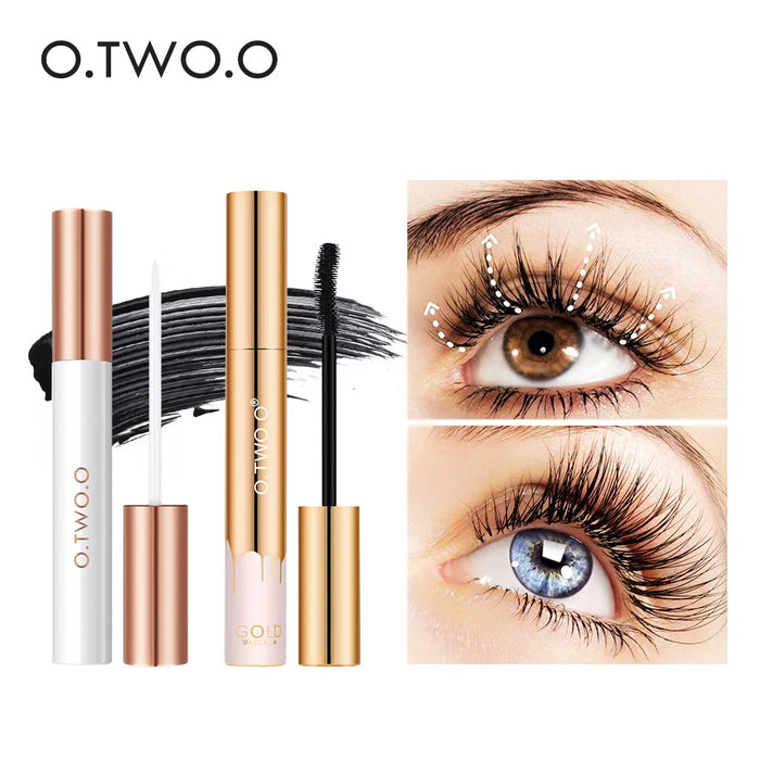 O.TWO.O 2pcs Eyelash Makeup Set Eyelash Growth Serum Black Mascara Moisturizing Eyelash Extension Enhancer Lengthening Thicker