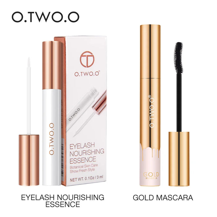 O.TWO.O 2pcs Eyelash Makeup Set Eyelash Growth Serum Black Mascara Moisturizing Eyelash Extension Enhancer Lengthening Thicker